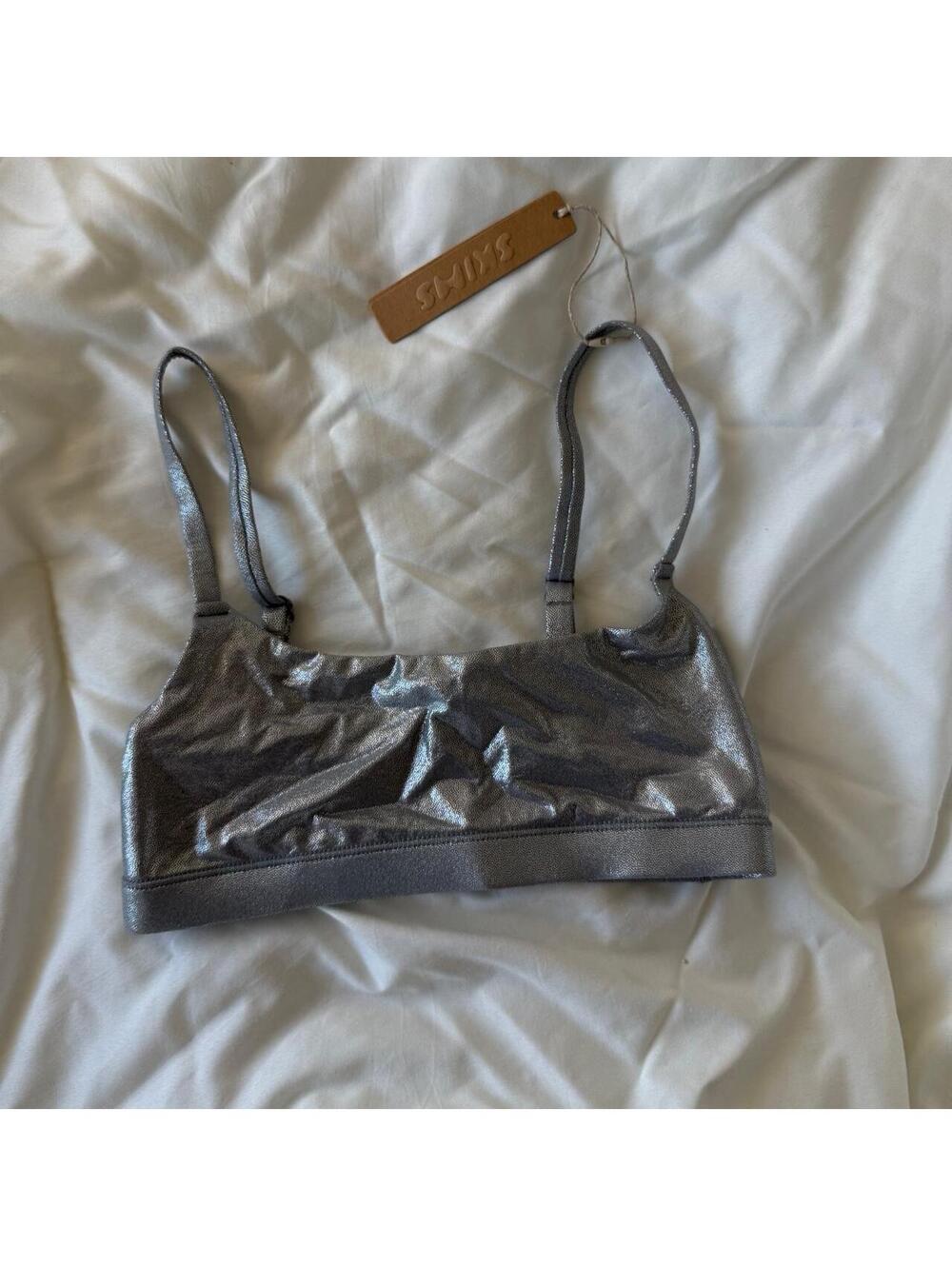 Skims silver bralette NWT
